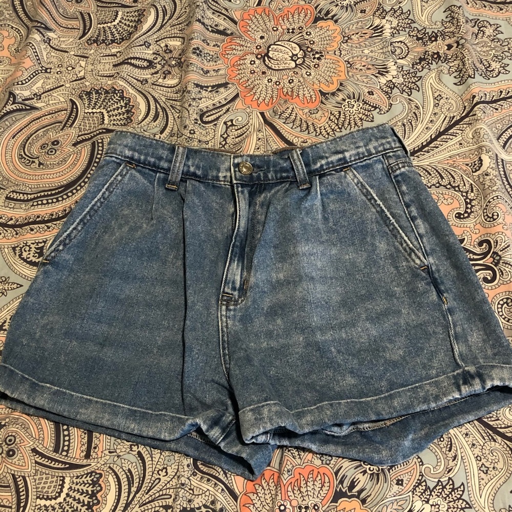 High waisted jean shorts